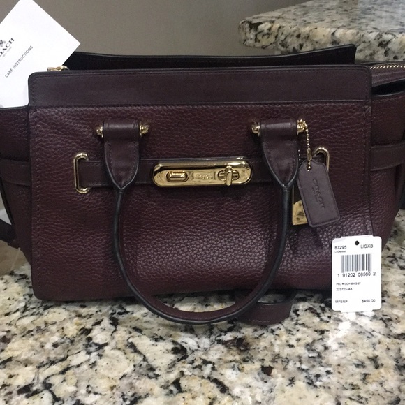 Coach burgundy purse. Gorgeous for fall/winter. - Picture 2 of 8